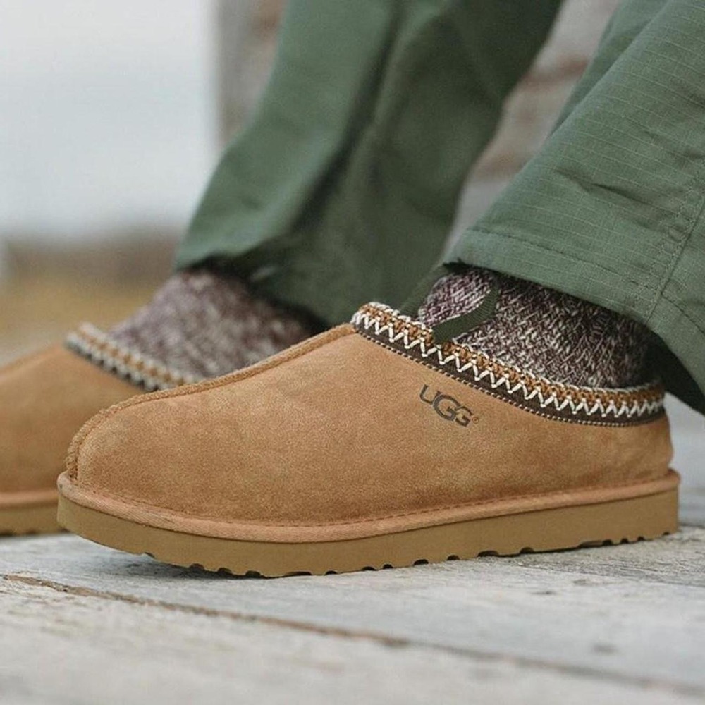 UGG Tasman Cozy Slipper Chestnut Suede Men's Size 11 WITH BOX